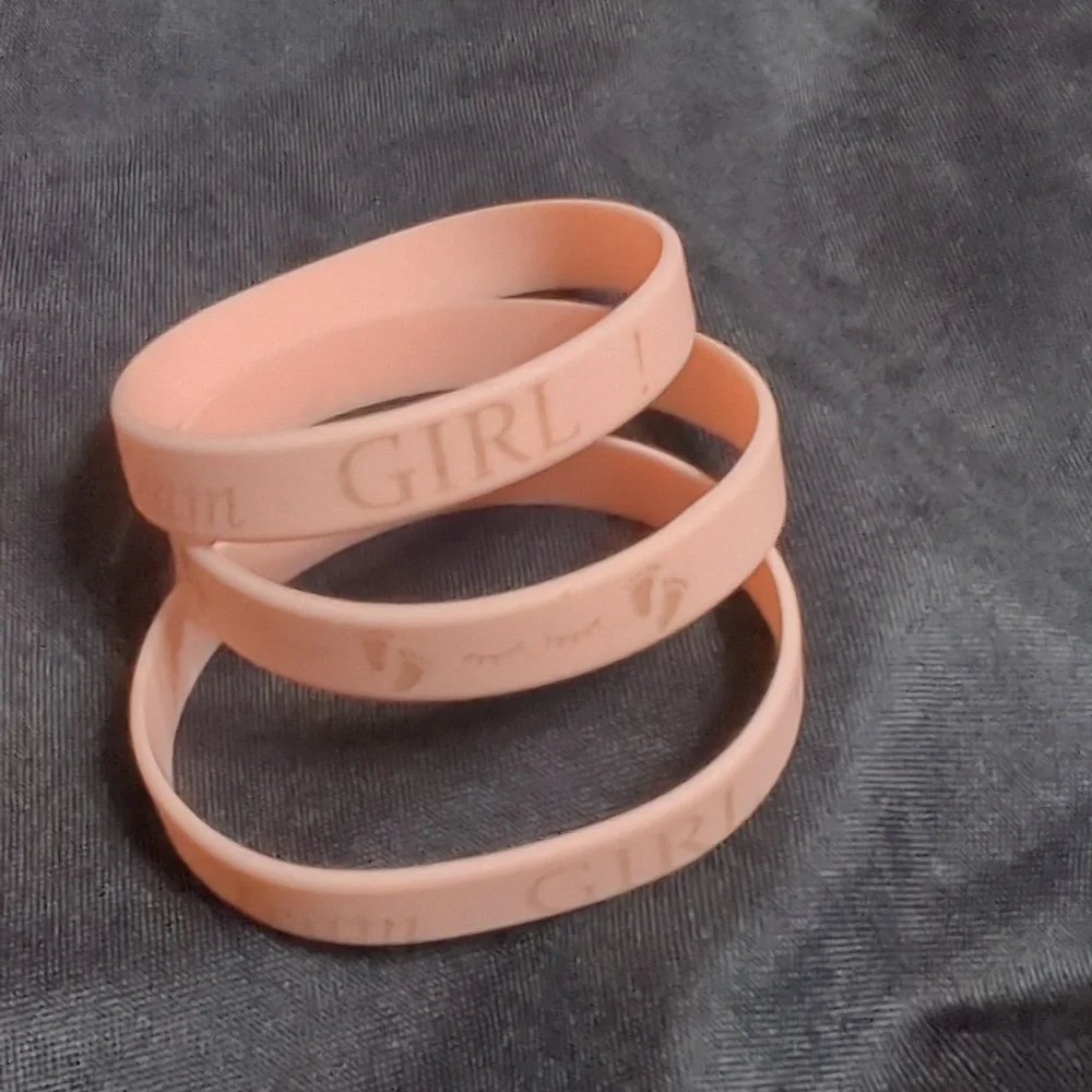 Blue and Pink Team Girl Wristbands